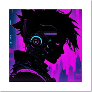 Cyberpunk silhouette Posters and Art